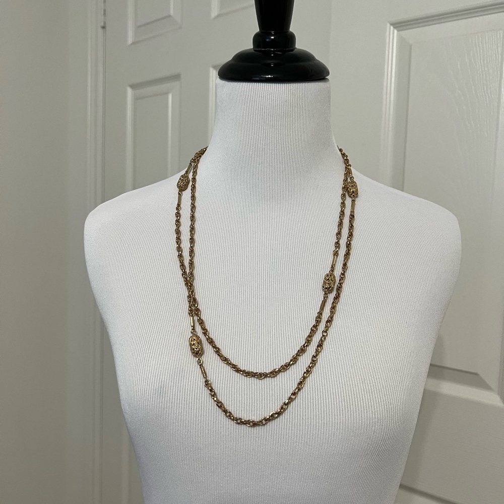 Sarah Coventry Gold Layered station Necklace